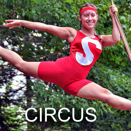 Youth circus show at Long Lake summer camp.