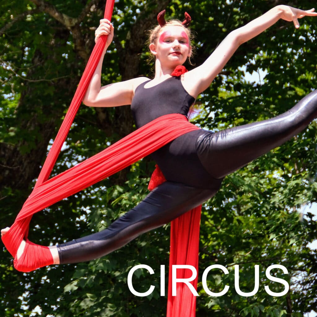 Youth circus show at Long Lake summer camp.