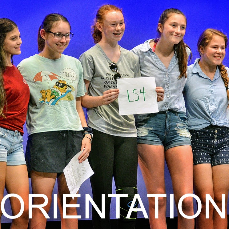 Campers attending orientation on the first day.
