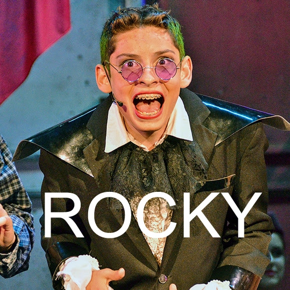 Actor in costume during the Rocky stage production.
