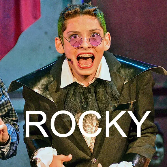 Actor in costume during the Rocky stage production.
