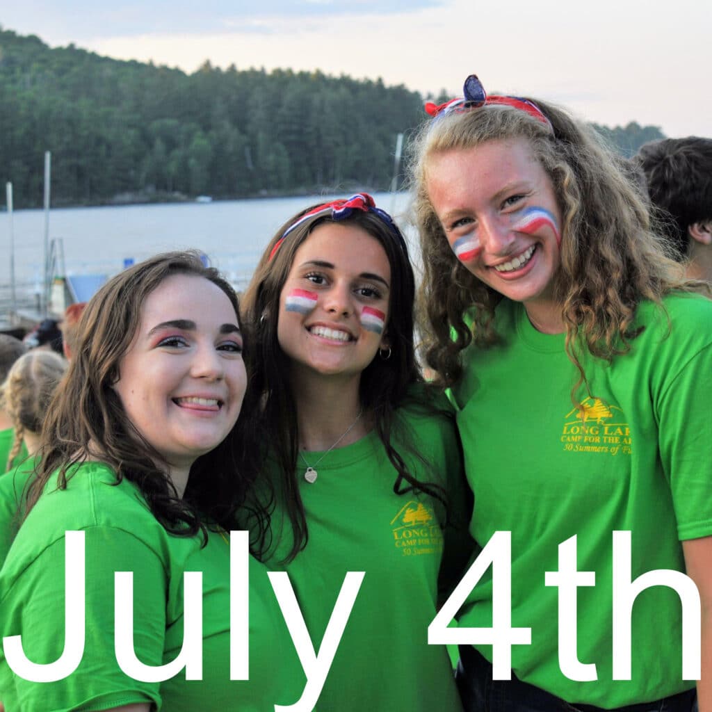 Long Lake Camp Independence Day event with campers.