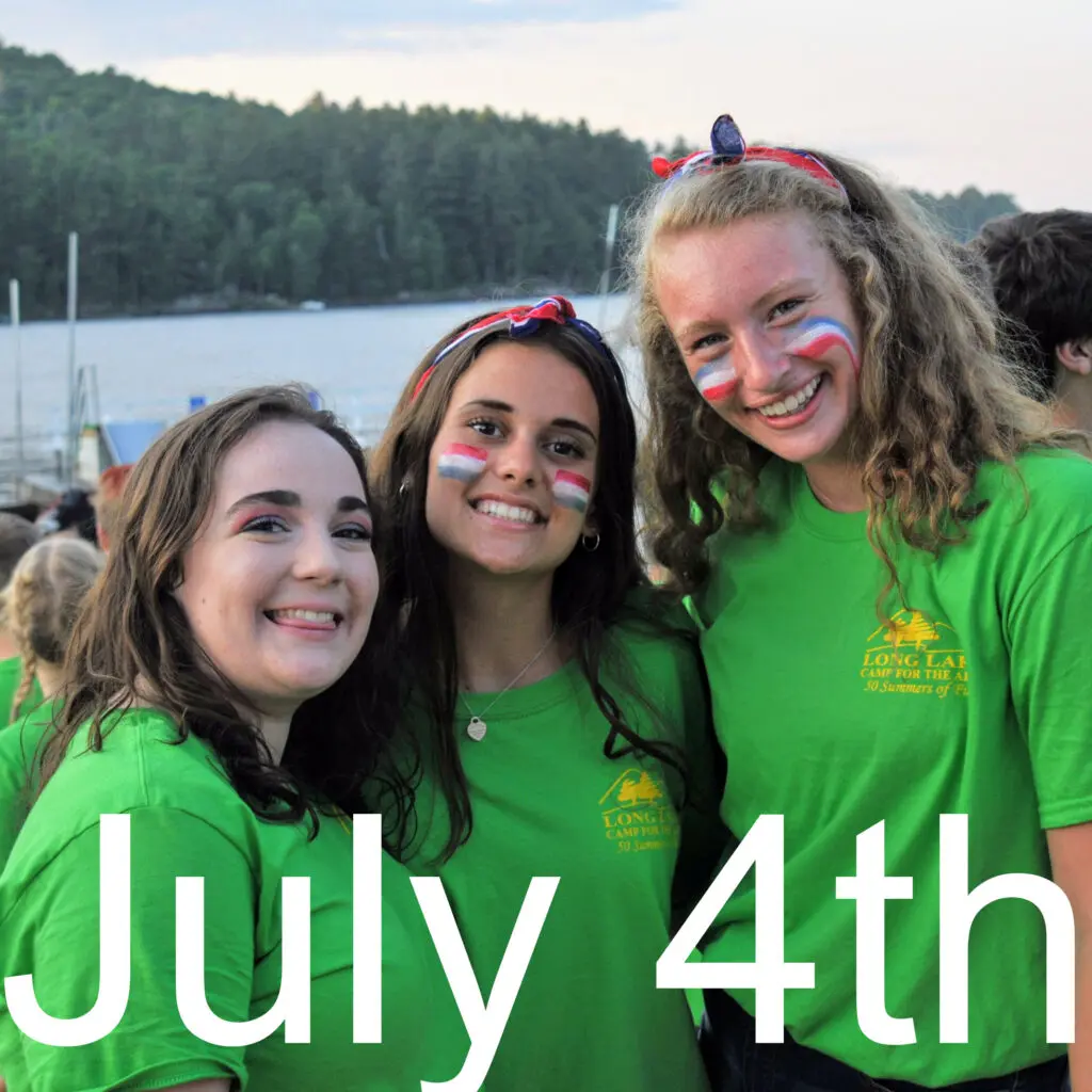 Long Lake Camp Independence Day event with campers.