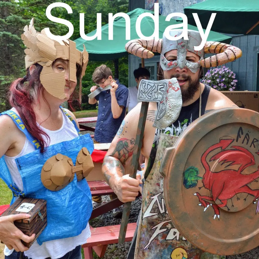Viking-themed costume day at Long Lake Camp for the Arts.