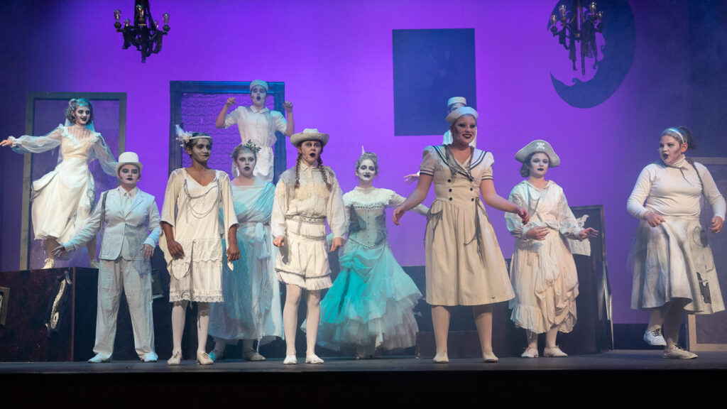 Long Lake Camp for the Arts cast portraying Addams Family characters