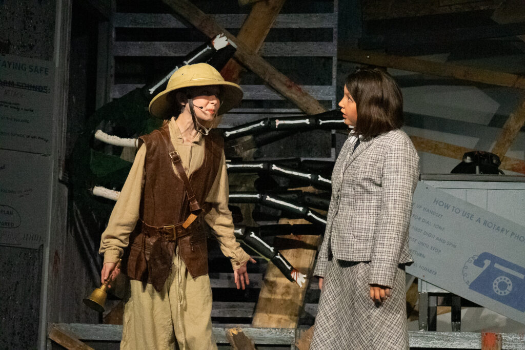 Long Lake Camp zombie stage production with young actors.