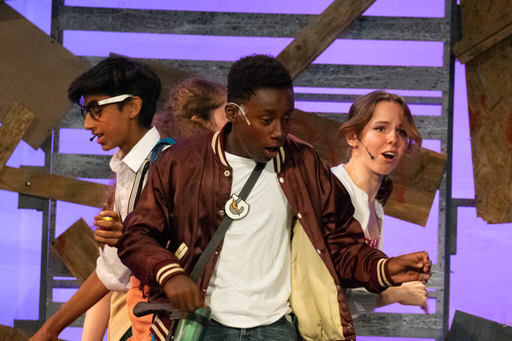 Long Lake Camp theater kids performing zombie scene.