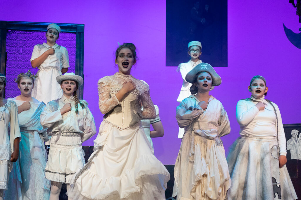 Long Lake Camp for the Arts youth performers in Addams Family segment