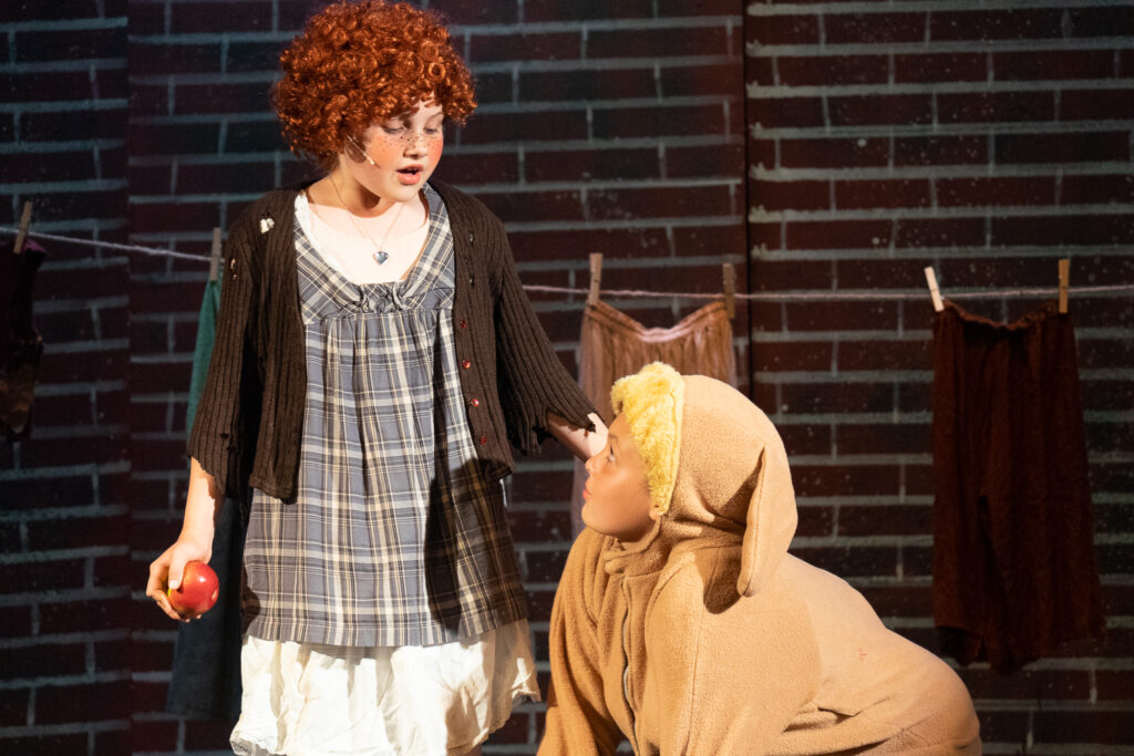 Annie rehearsal moment at Long Lake Camp for the Arts