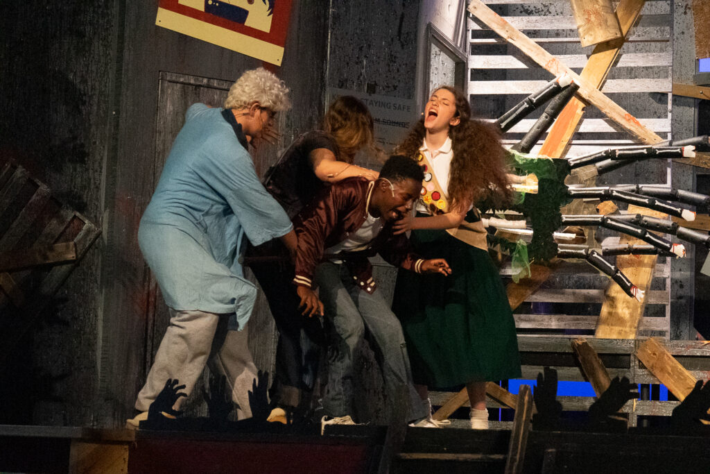 Long Lake Camp theater kids performing zombie scene.