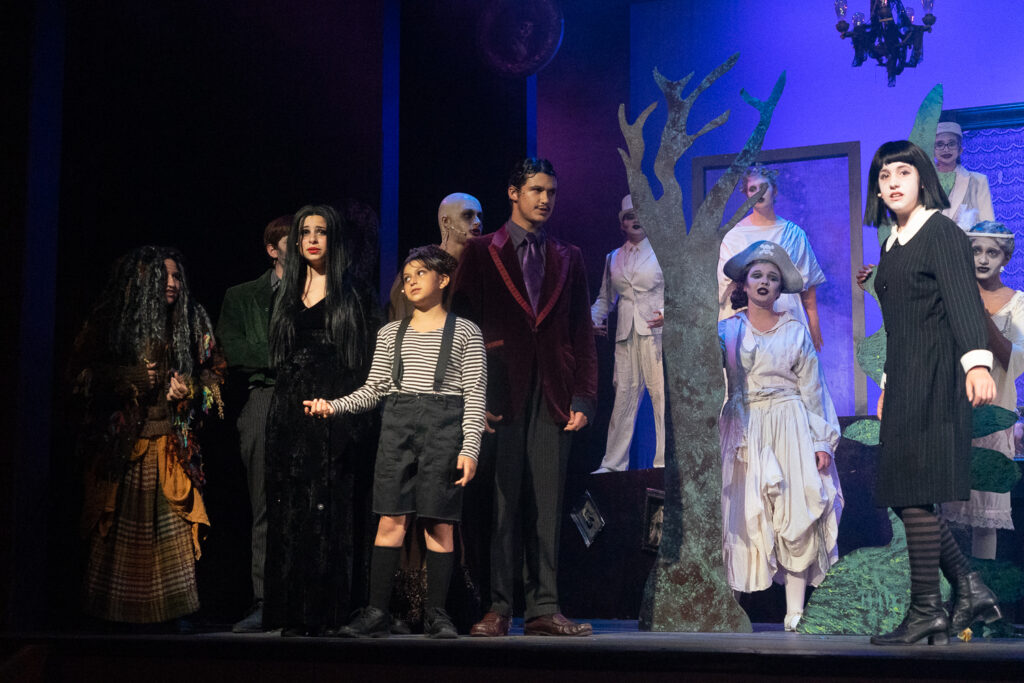 Long Lake Camp for the Arts youth performers in Addams Family segment
