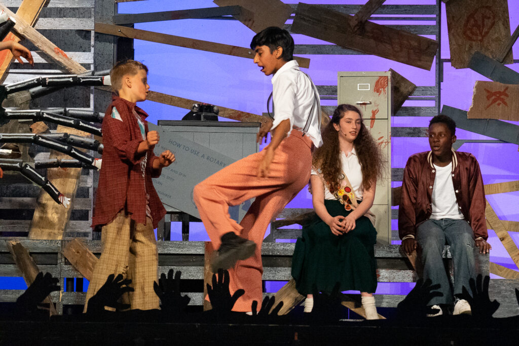 Long Lake Camp theater kids performing zombie scene.
