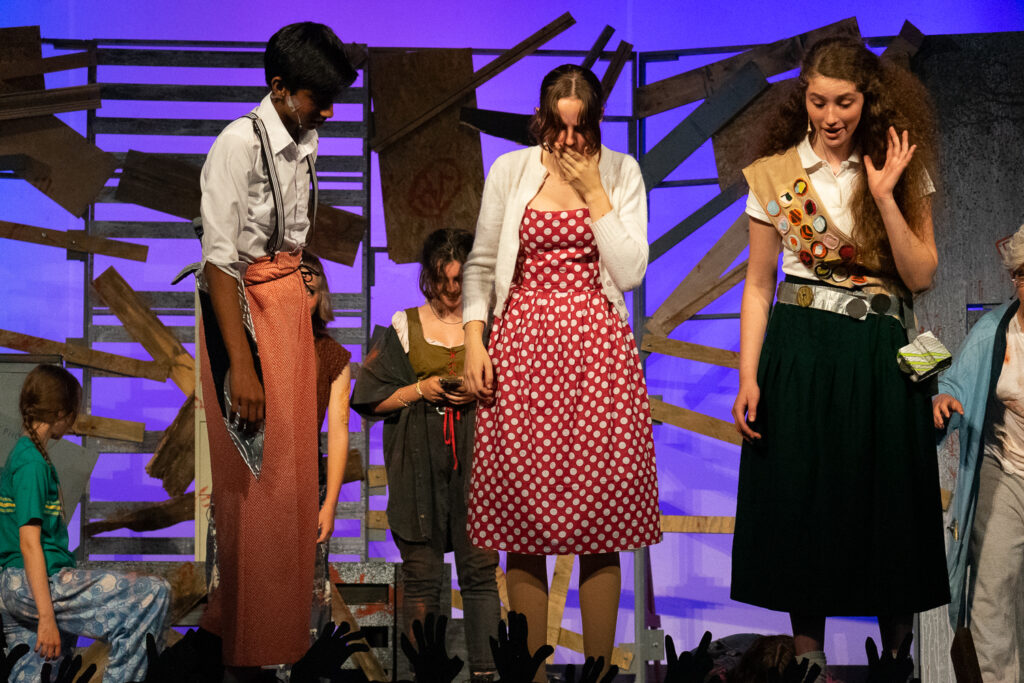 Long Lake Camp theater kids performing zombie scene.