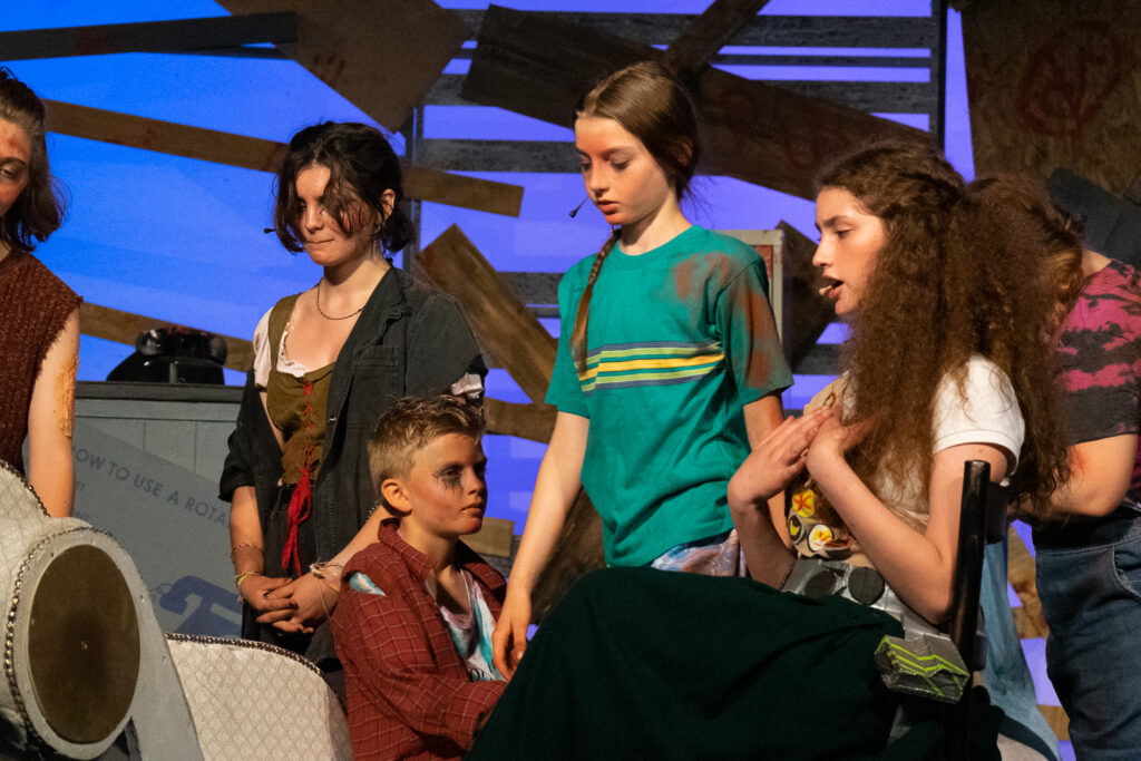Long Lake Camp theater kids performing zombie scene.