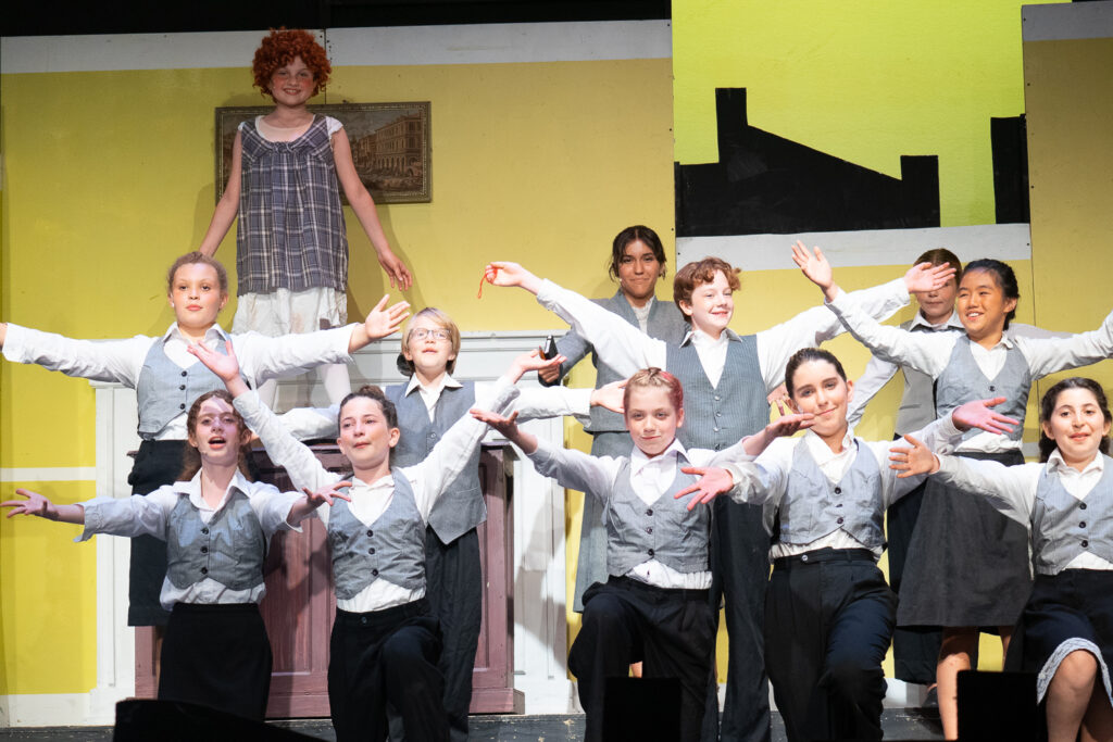 Annie rehearsal-style scene at Long Lake Camp for the Arts