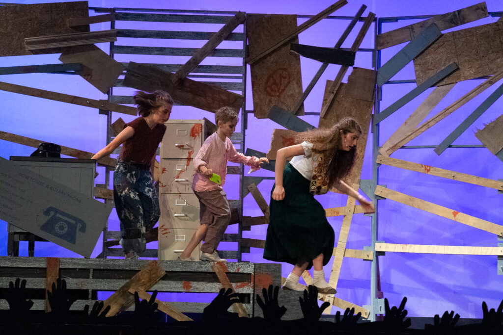 Long Lake Camp theater kids performing zombie scene.