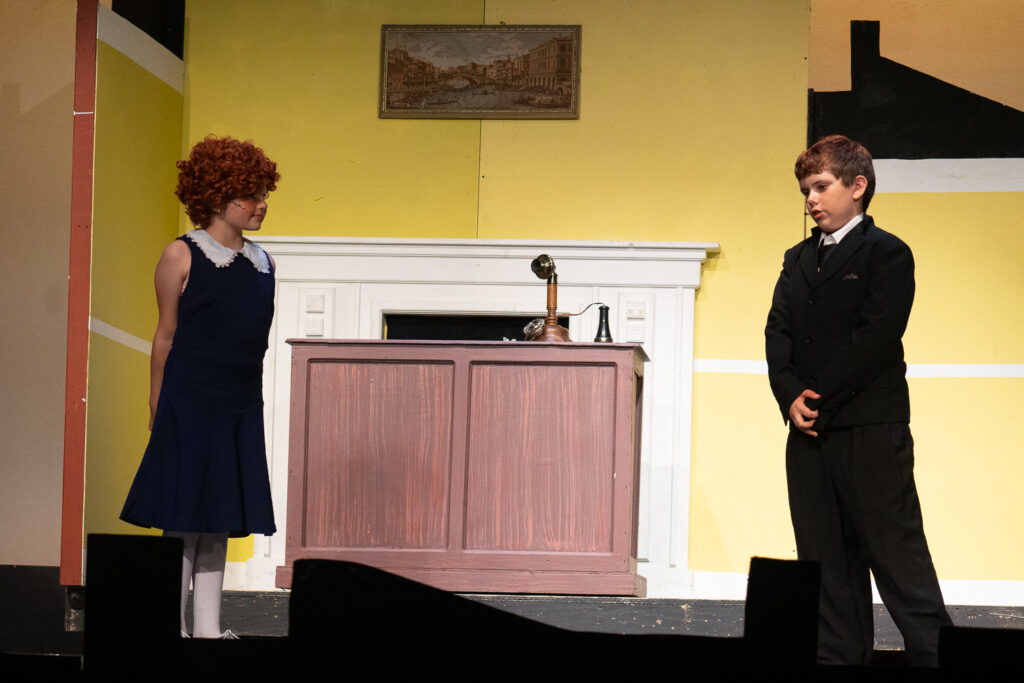 Annie cast performing a scene at Long Lake Camp for the Arts