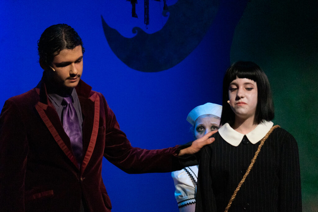 Long Lake Camp for the Arts campers reenacting the Addams Family