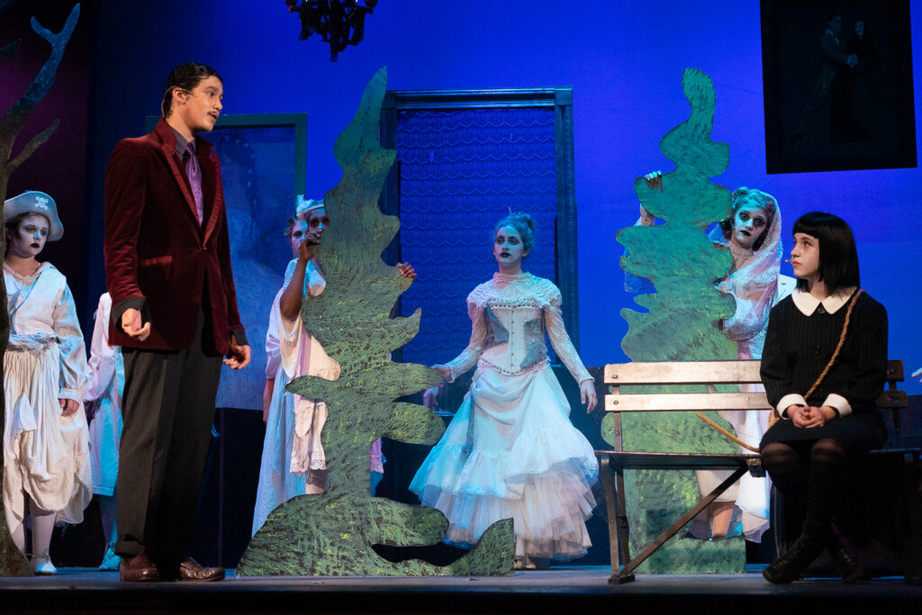 Addams Family play moment created by Long Lake Camp for the Arts performers