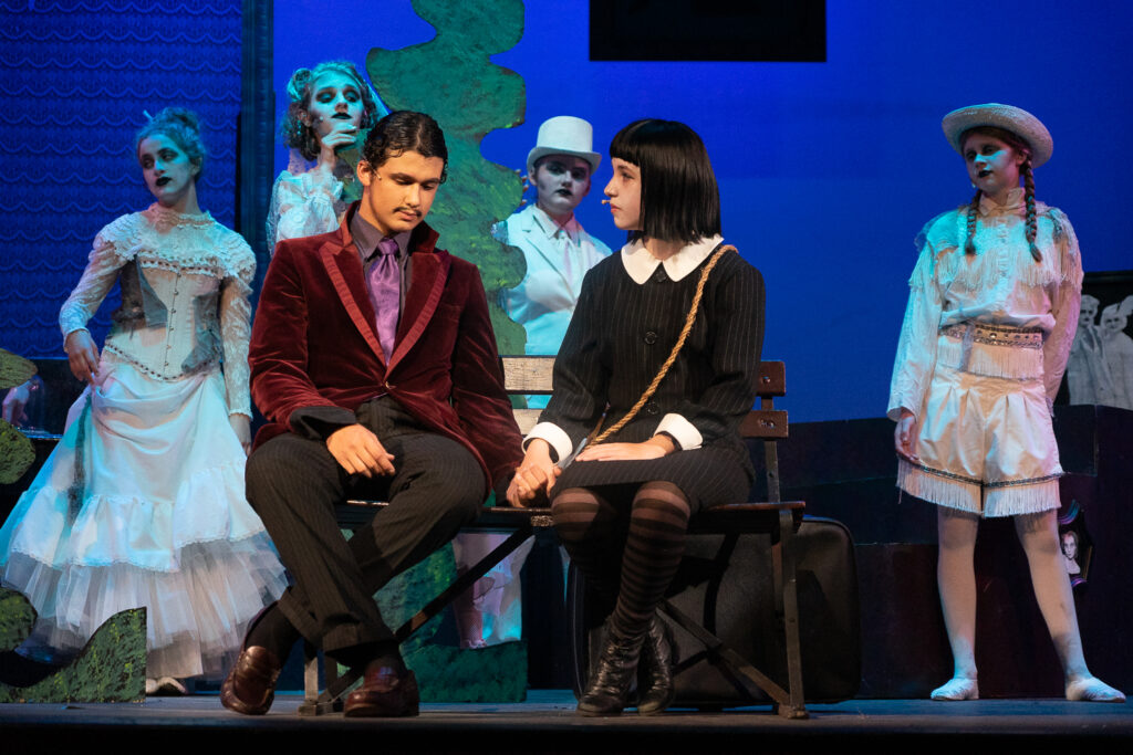 Long Lake Camp for the Arts drama cast in Addams Family outfits