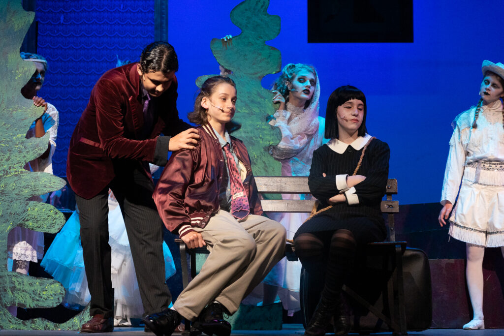 Addams Family theatrical scene at Long Lake Camp for the Arts stage