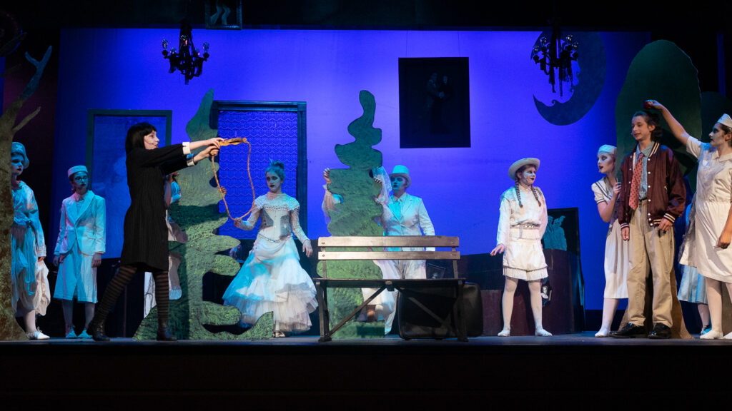 Addams Family musical scene by Long Lake Camp for the Arts students