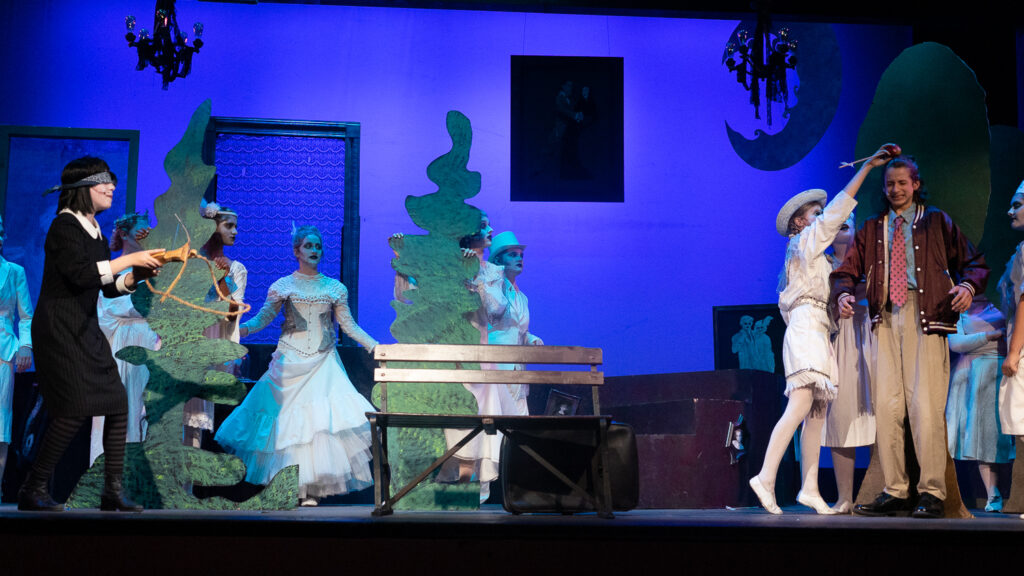 Addams Family rehearsal moment at Long Lake Camp for the Arts
