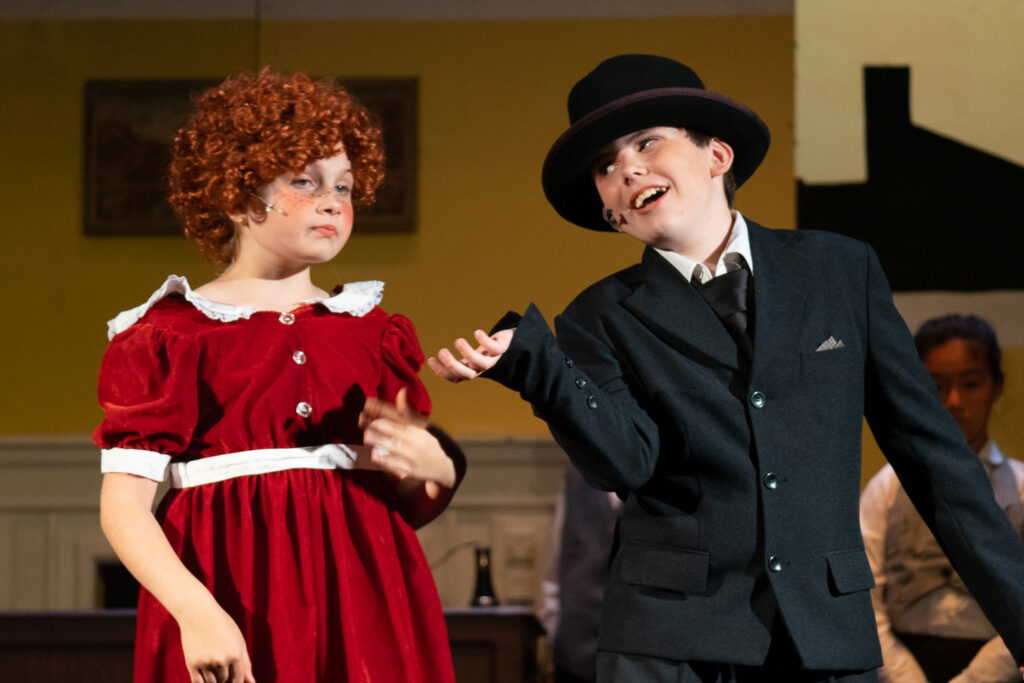 Annie drama scene with performers from Long Lake Camp for the Arts