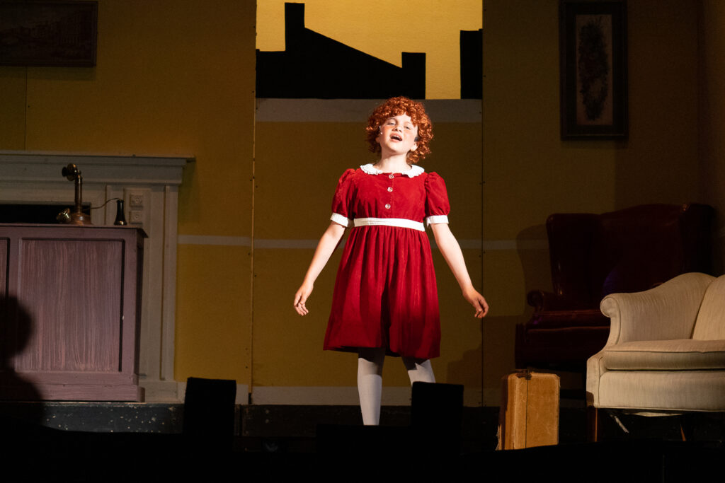 Long Lake Camp for the Arts drama kids in an Annie musical moment