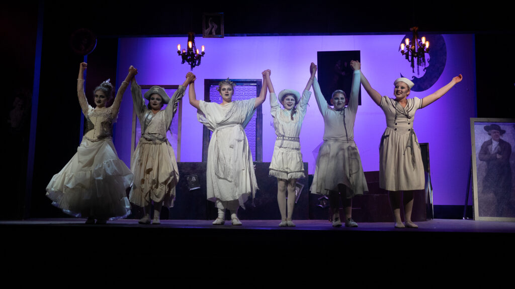 Long Lake Camp for the Arts kids acting in the Addams Family play