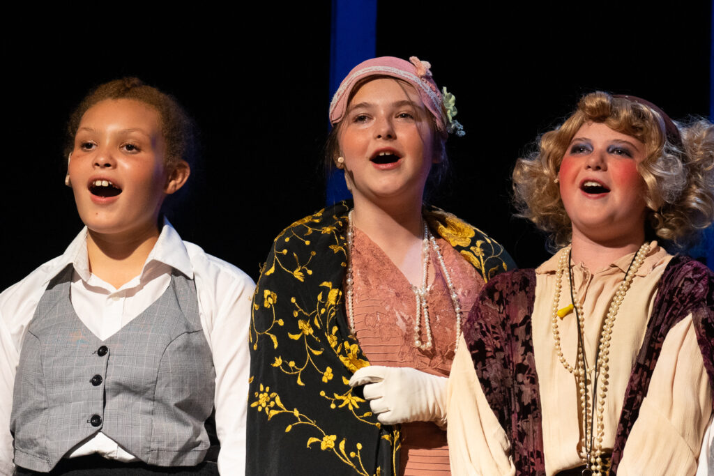 Annie rehearsal moment at Long Lake Camp for the Arts