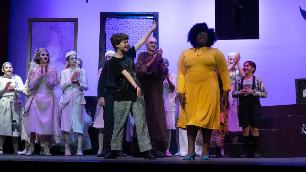 Long Lake Camp for the Arts cast performing the Addams Family