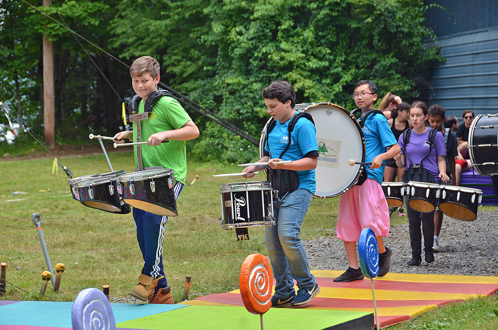 children-drums – Long Lake Camp For The Arts A group of teenagers playing drums