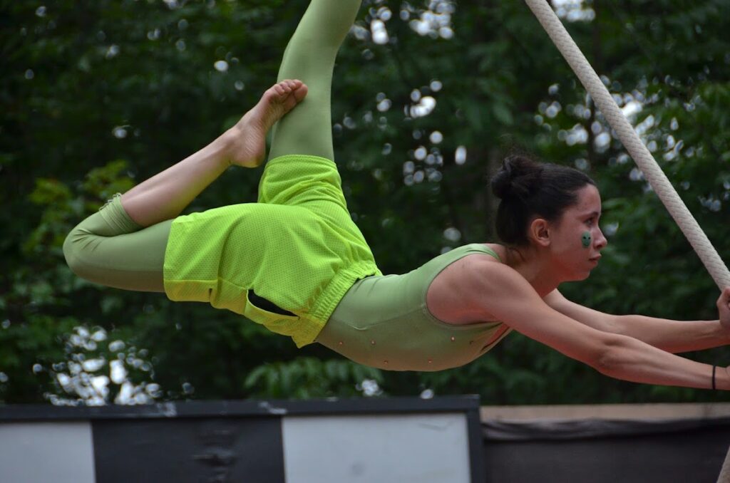 DSC_0944 – Long Lake Camp For The Arts Teen camper performing an aerial circus trick.