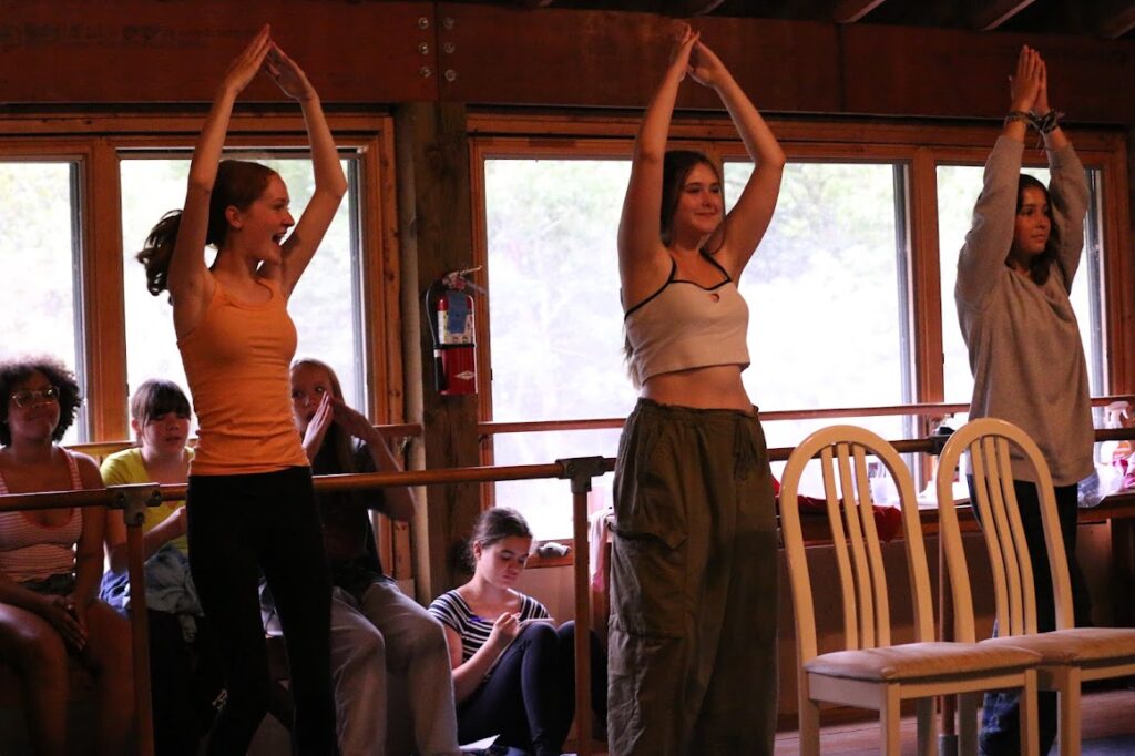 IMG_5795 – Long Lake Camp For The Arts Campers practicing dance choreography together during rehearsal