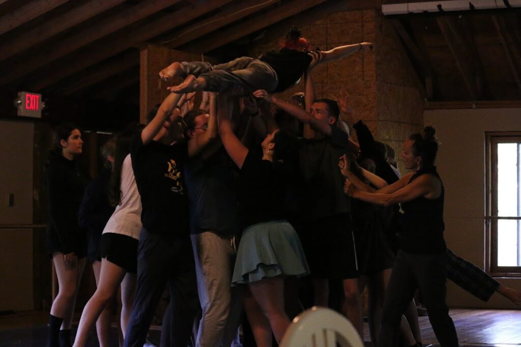 IMG_9464 – Long Lake Camp For The Arts Teen campers performing a choreographed dance routine at summer arts camp