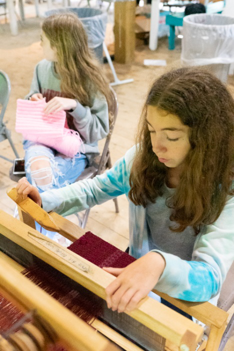 Picture13 – Long Lake Camp For The Arts Campers focused on weaving textile art projects during a creative workshop