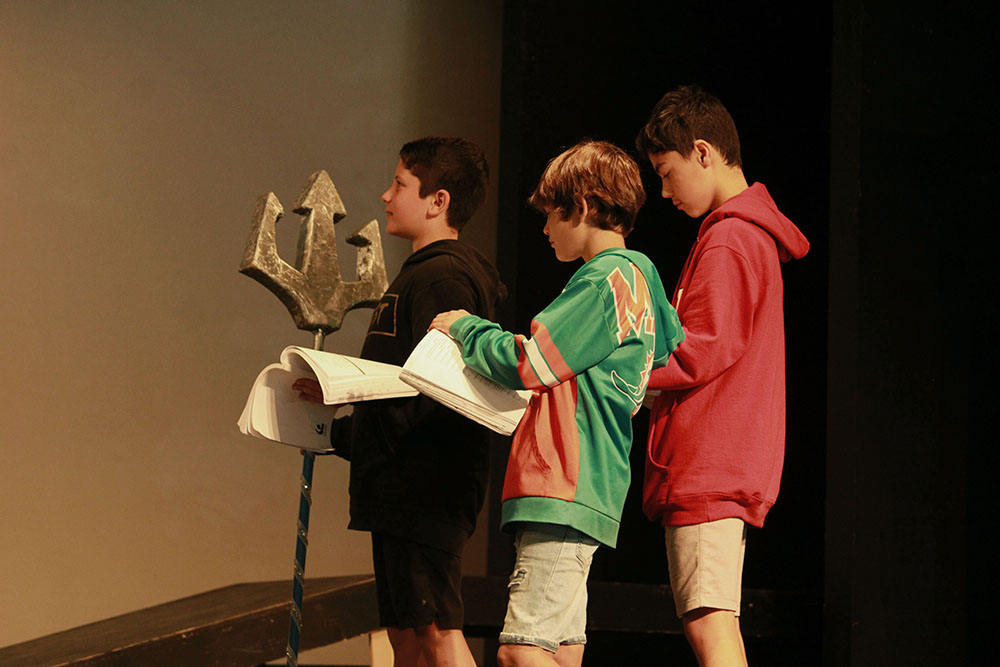 Picture17 – Long Lake Camp For The Arts Campers rehearsing on stage for a theater production.