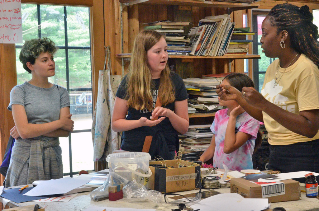 Picture90 – Long Lake Camp For The Arts A group of girls during an activity
